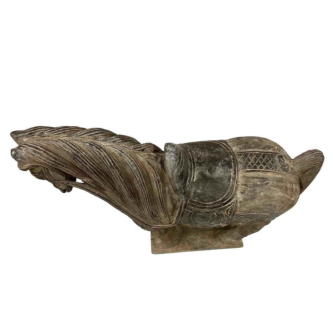 Hand-Carved Early 20th Century Chinese Vintage Carved Stone Horse Statue/Sculpture For Sale