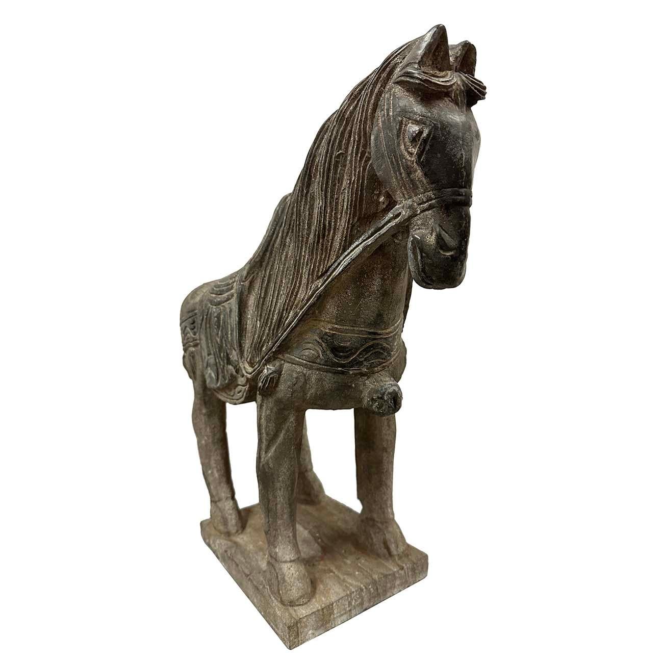 Early 20th Century Chinese Vintage Carved Stone Horse Statue/Sculpture For Sale 1