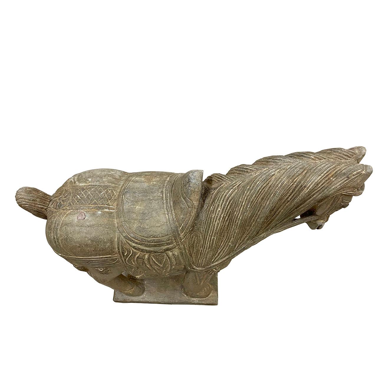 Early 20th Century Chinese Vintage Carved Stone Horse Statue/Sculpture 5