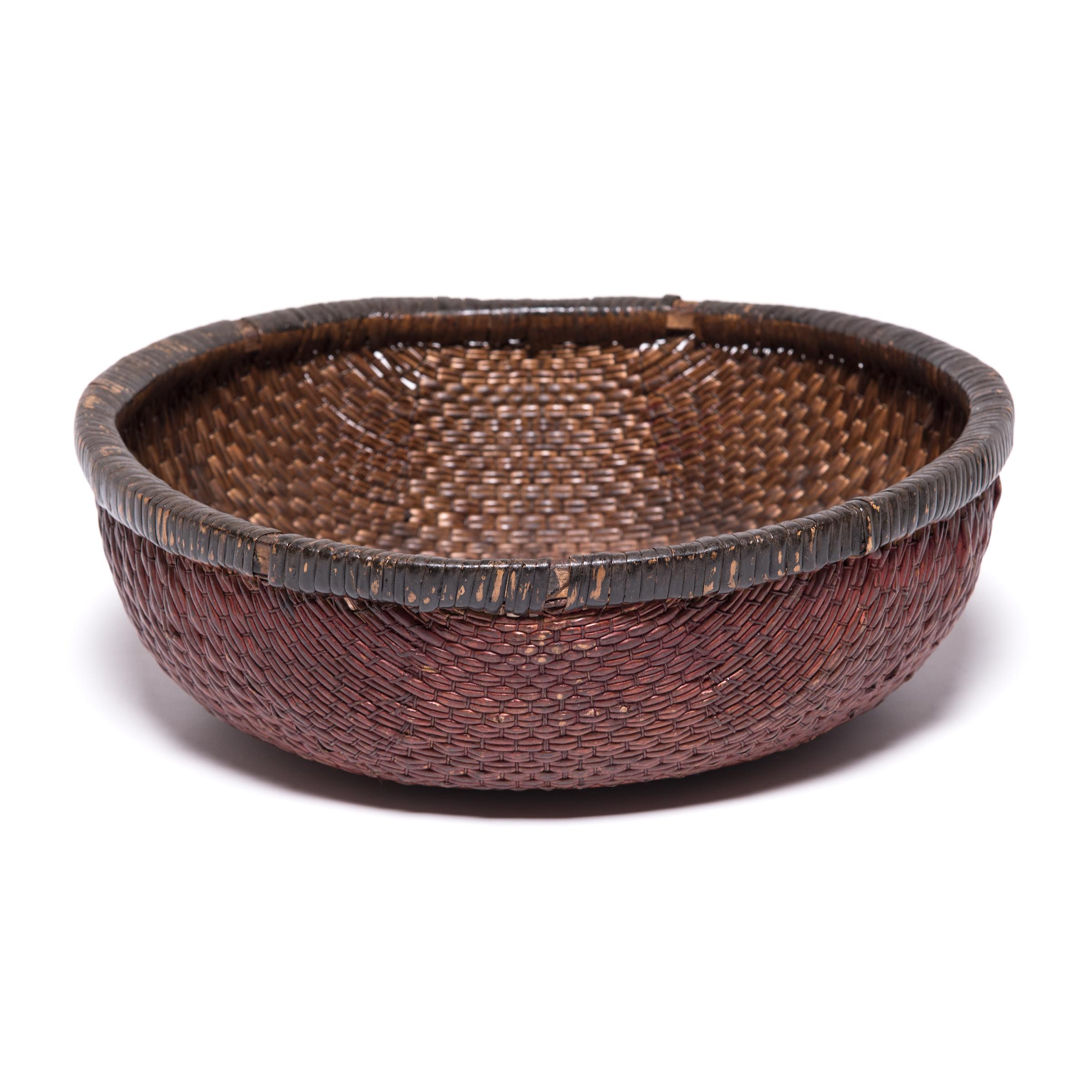 Rustic Early 20th Century Chinese Woven Field Basket