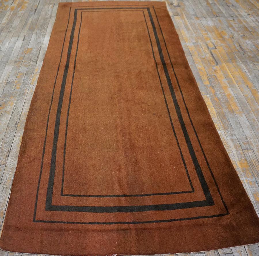Hand-Knotted Early 20th Century Chinese Yulin Runner Carpet ( 3'9