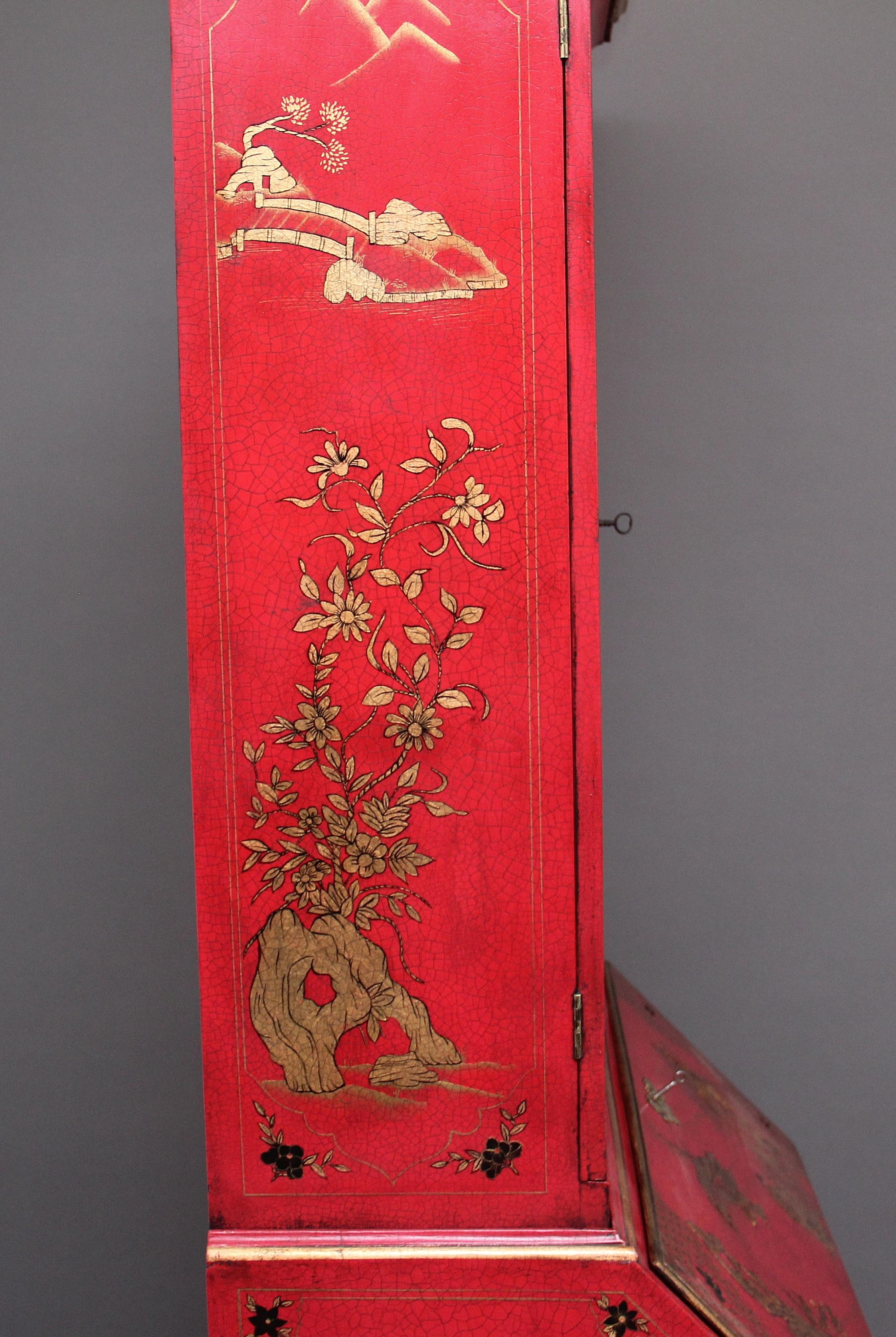 Early 20th Century Chinoiserie Bureau Bookcase For Sale 9