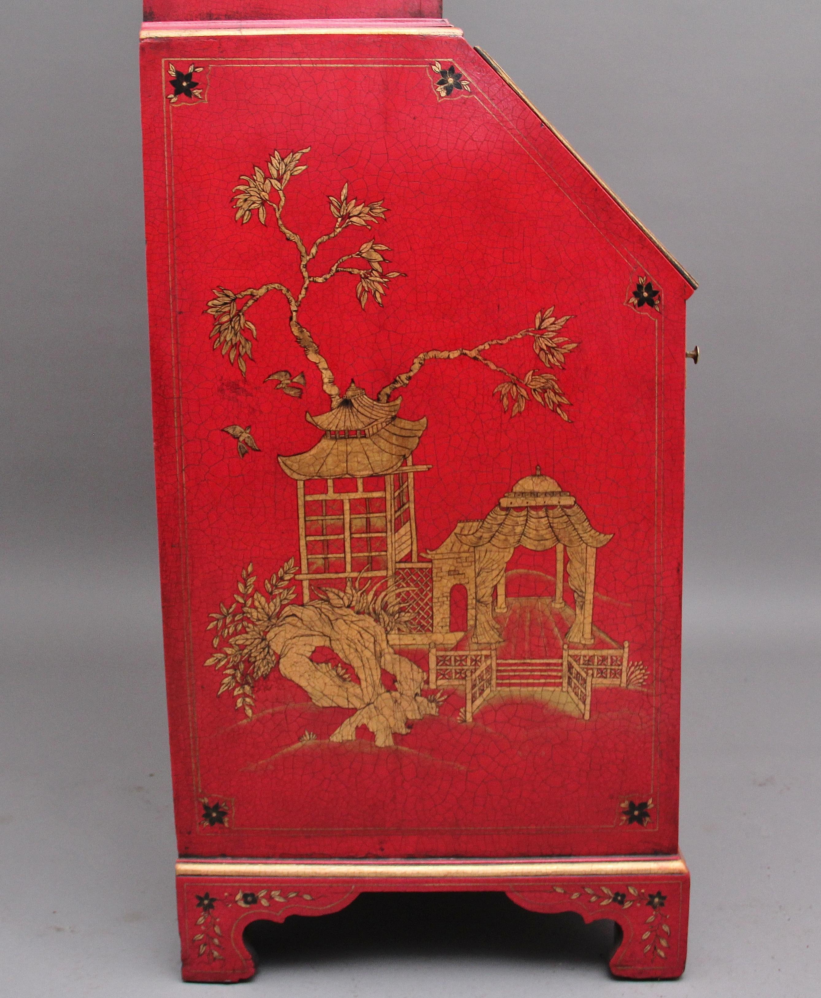 Early 20th Century Chinoiserie Bureau Bookcase For Sale 10