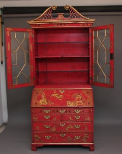 Early 20th Century Chinoiserie Bureau Bookcase