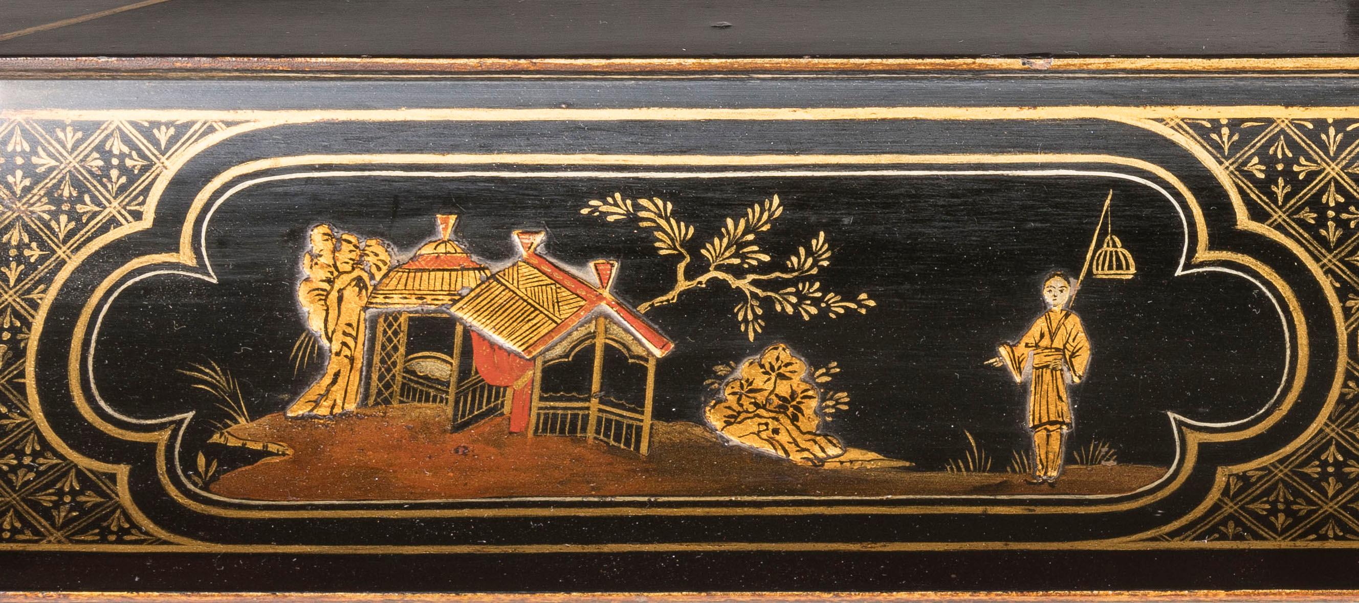 Early 20th Century Chinoiserie Lacquer Display Case attributed to Hille & Co For Sale 2