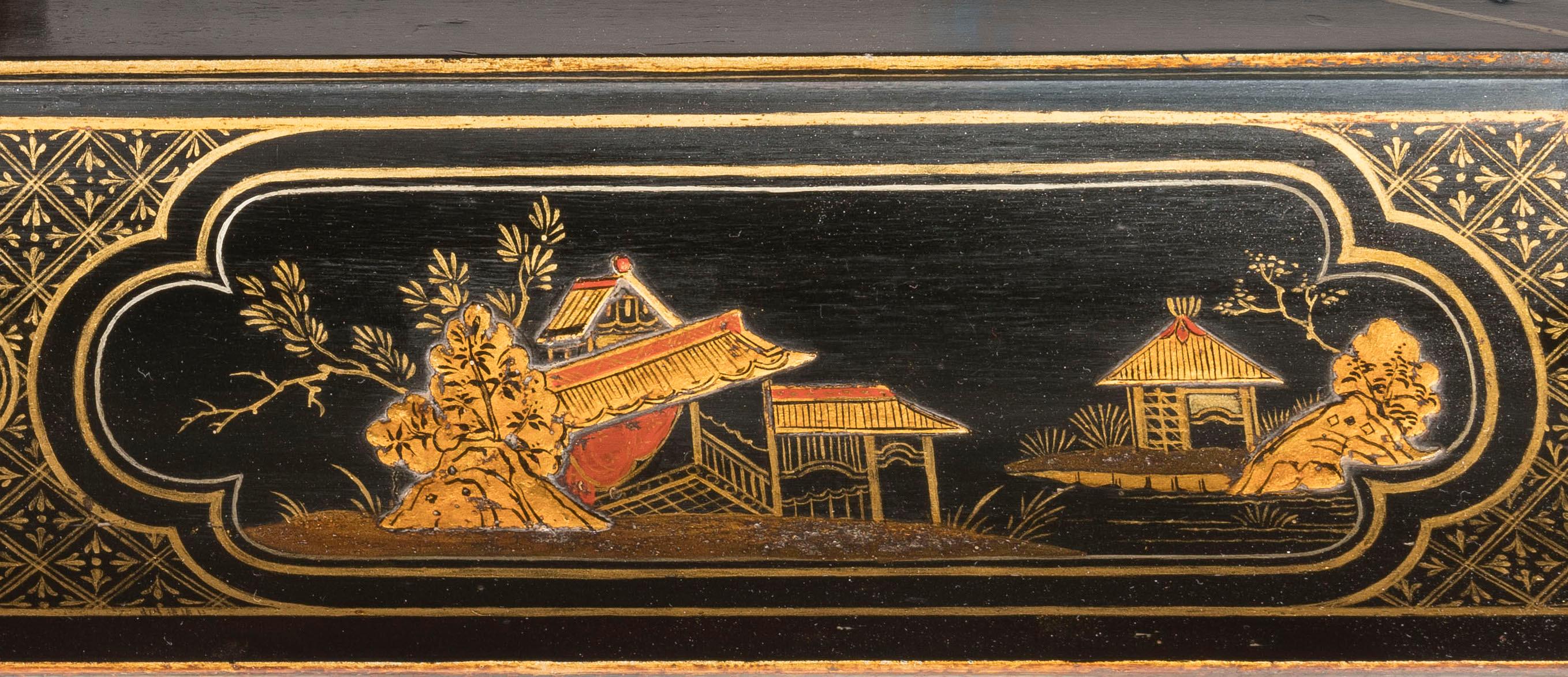 Early 20th Century Chinoiserie Lacquer Display Case attributed to Hille & Co For Sale 3