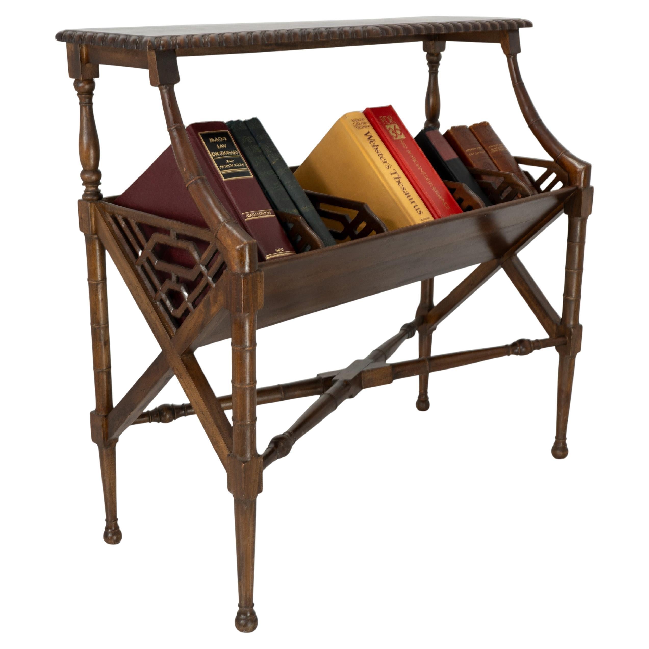 Early 20th Century Chinoiserie Mahogany Book Trough