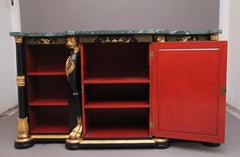 Early 20th Century chinoiserie marble top cabinet