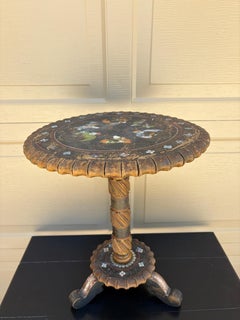 Early 20th Century Chinoiserie Painted and Carved Wood Occasional Table