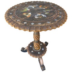 Early 20th Century Chinoiserie Painted and Carved Wood Occasional Table