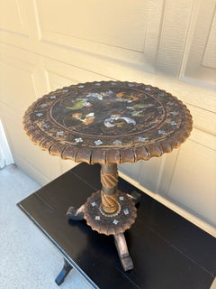 Early 20th Century Chinoiserie Painted and Carved Wood Occasional Table