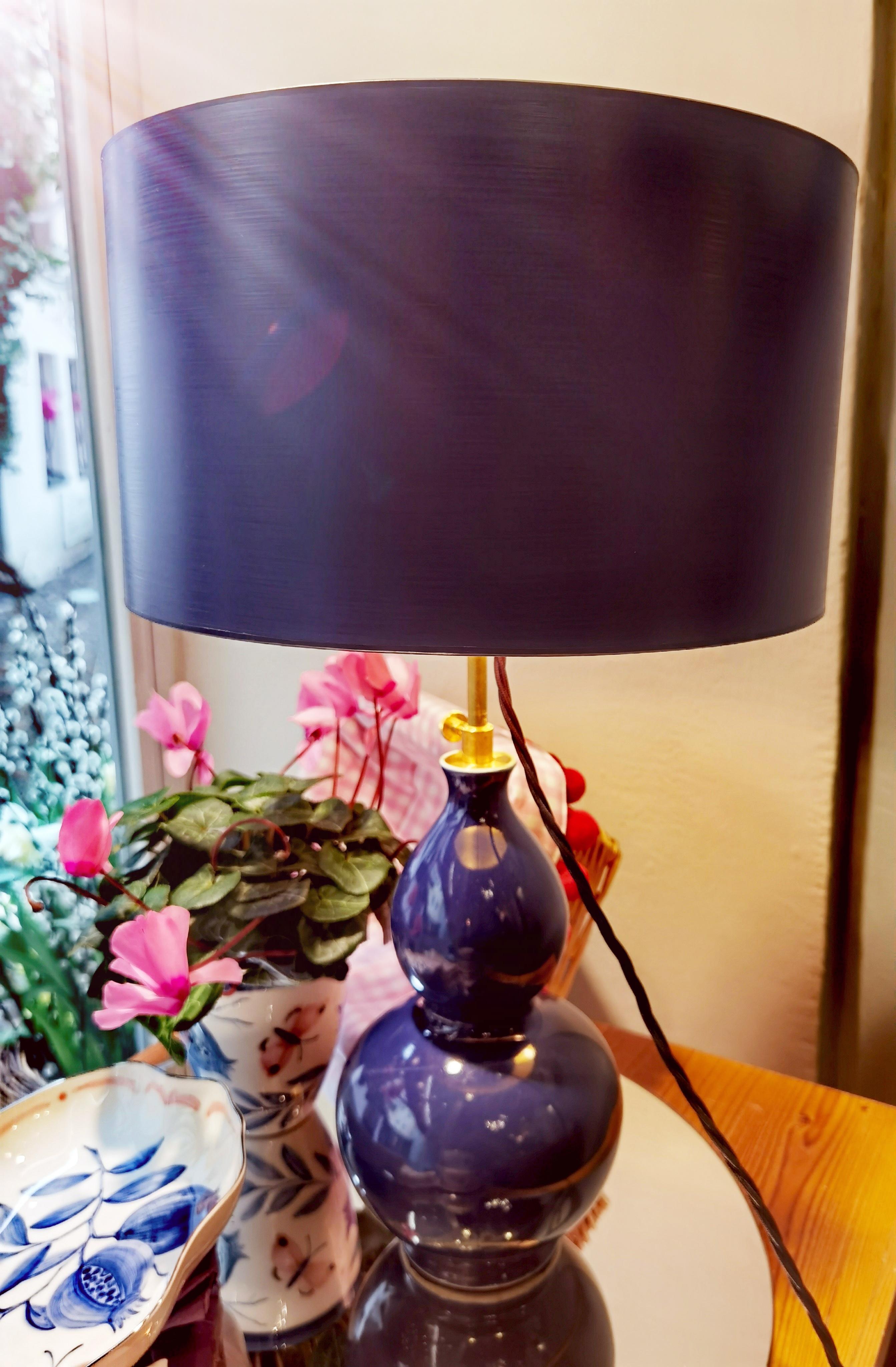 Early 20th Century Chinoiserie Table Lamp Porcelain For Sale 2