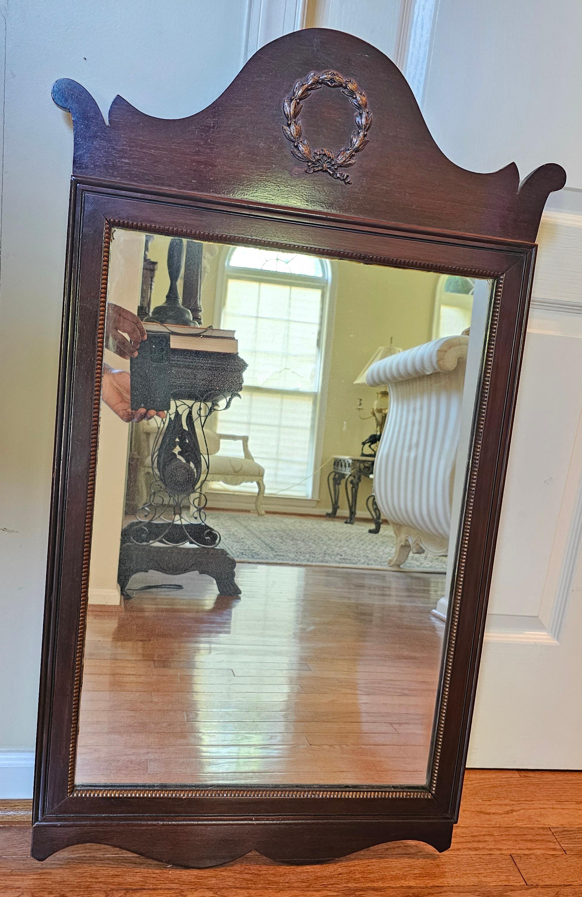Early 20th Century Chippendale Mahogany Wall Mirror For Sale 1