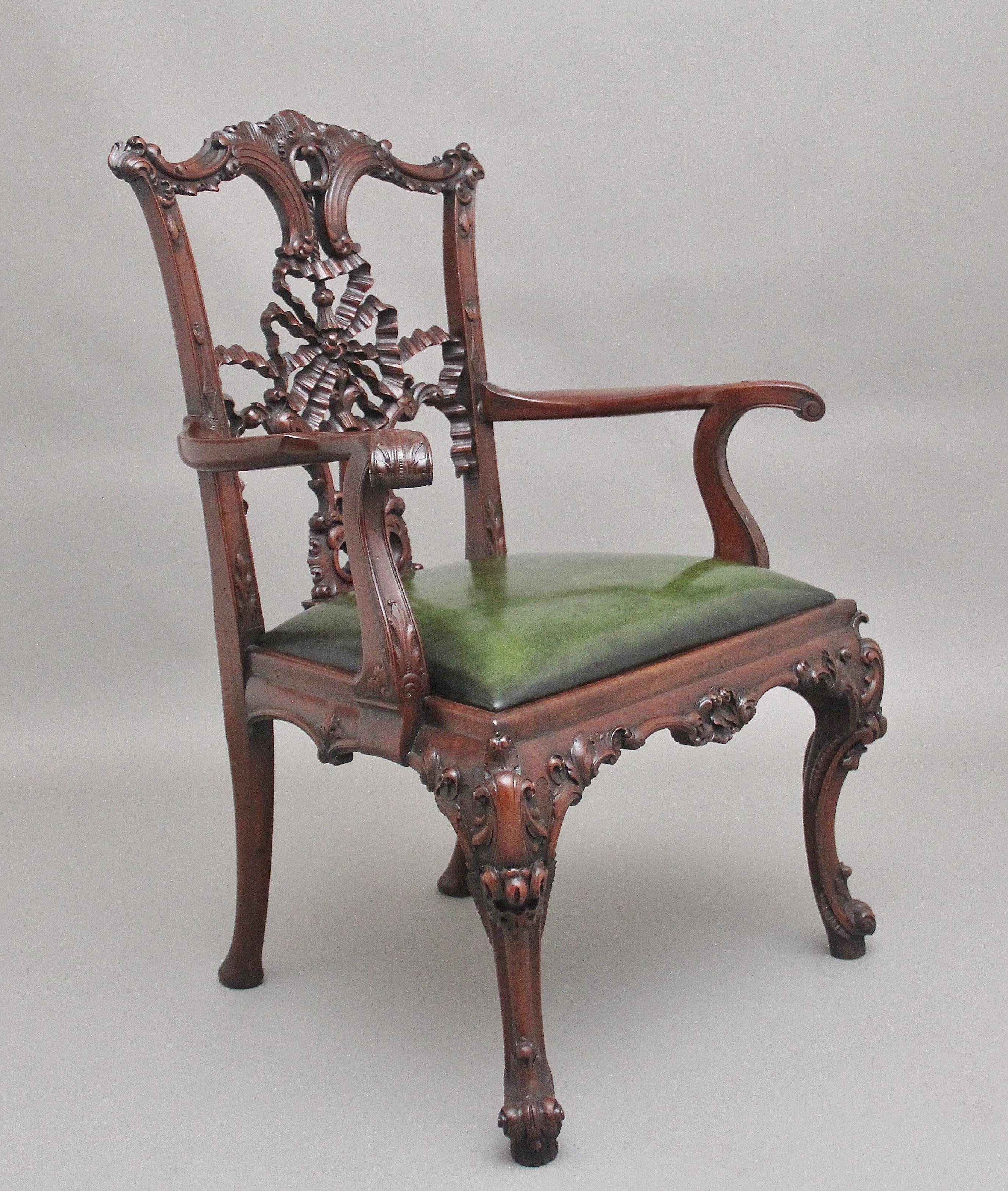 Early 20th Century Chippendale style armchair 6