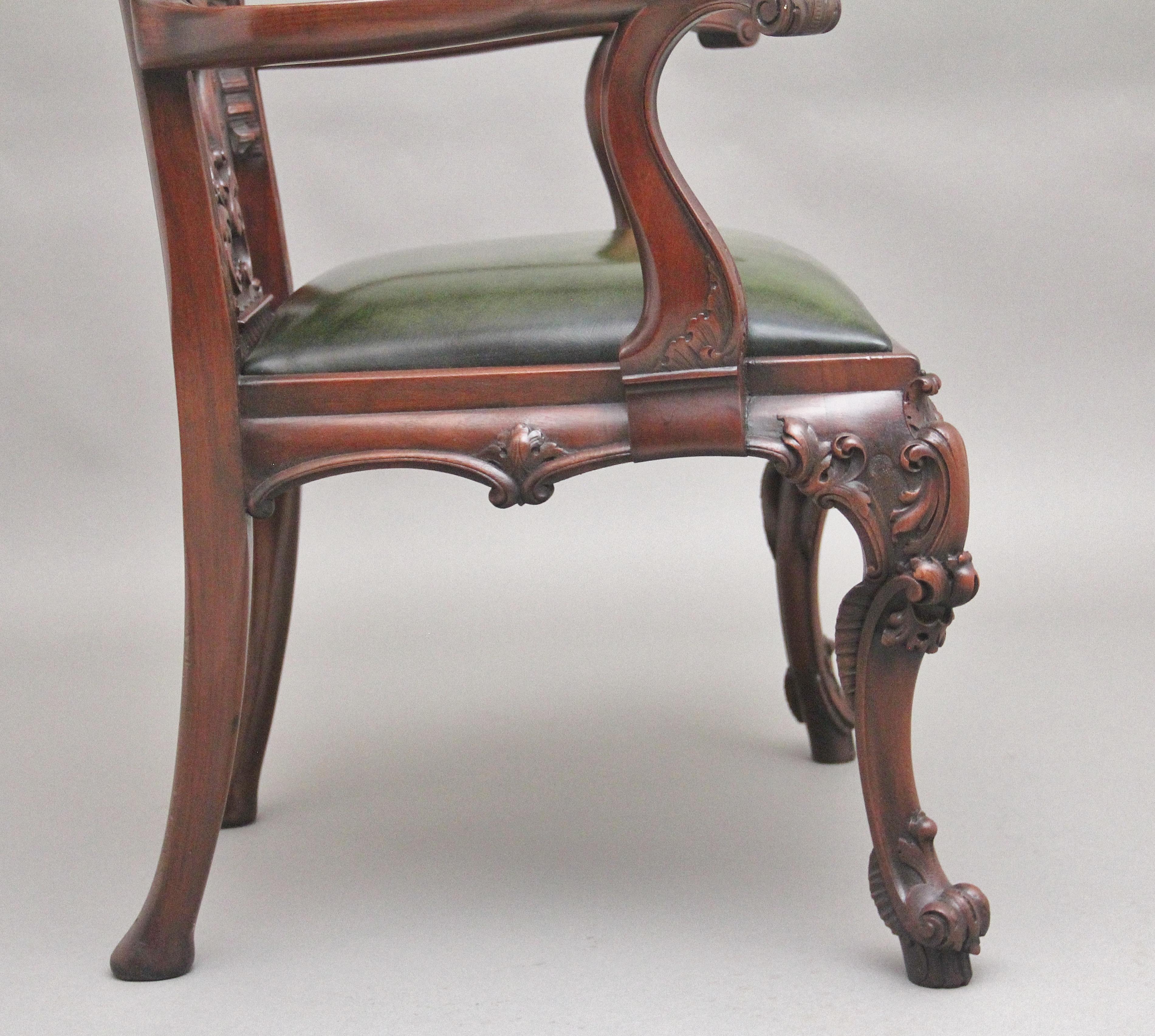 British Early 20th Century Chippendale style armchair