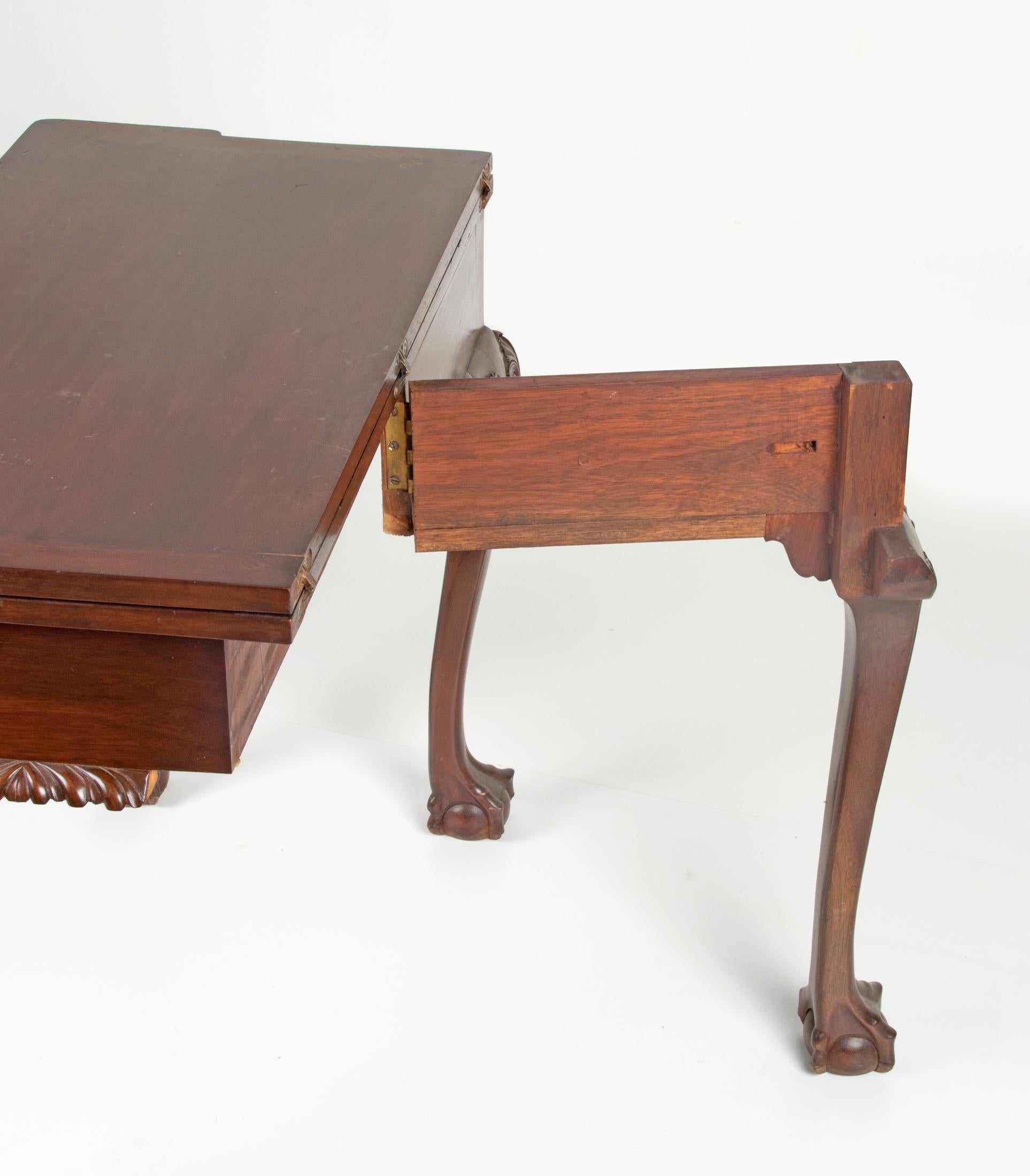 Early 20th Century Chippendale Style Flip Chess Table For Sale 6