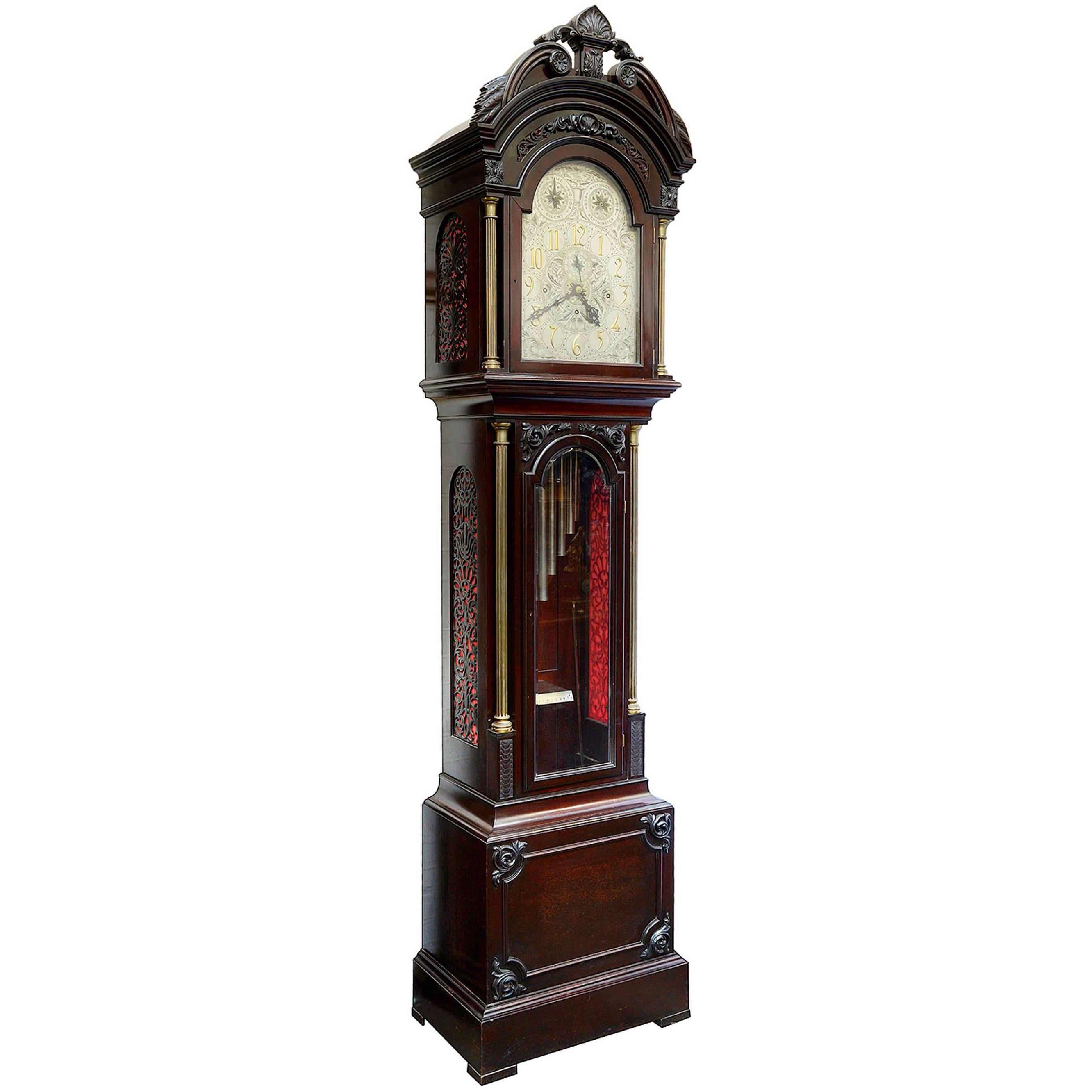 Early 20th Century Chippendale Style Musical Longcase Clock