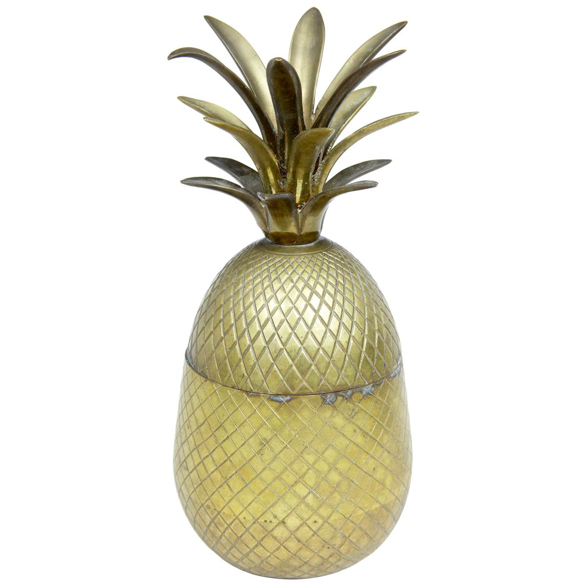 Early 20th Century Chiselled Brass and Gilt Pineapple Box Caddy