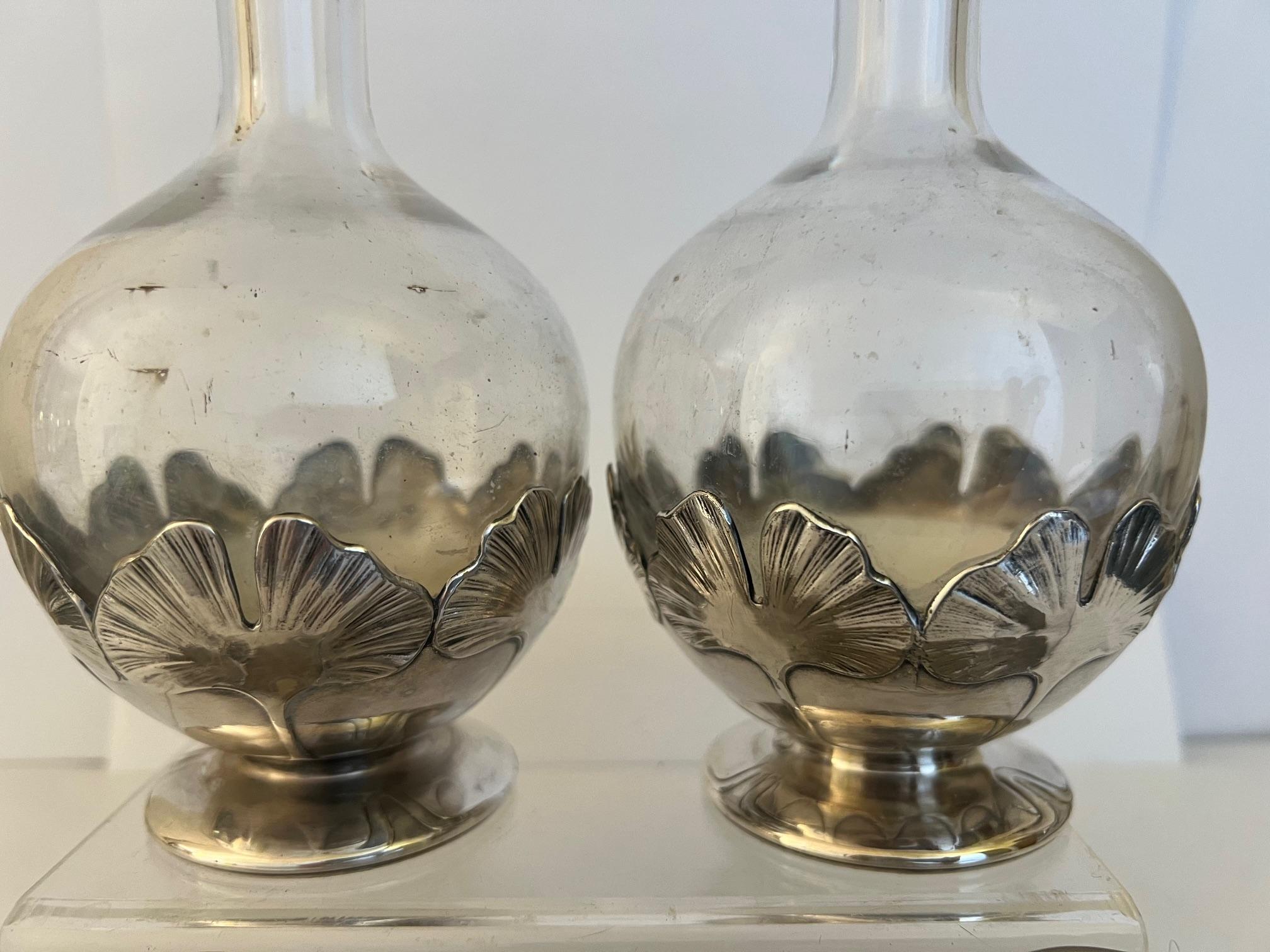 Early 20th Century Christofle Art Nouveau Decanter and Glass Set of 8 For Sale 7