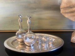 Early 20th Century Christofle Art Nouveau Decanter and Glass Set on Tray