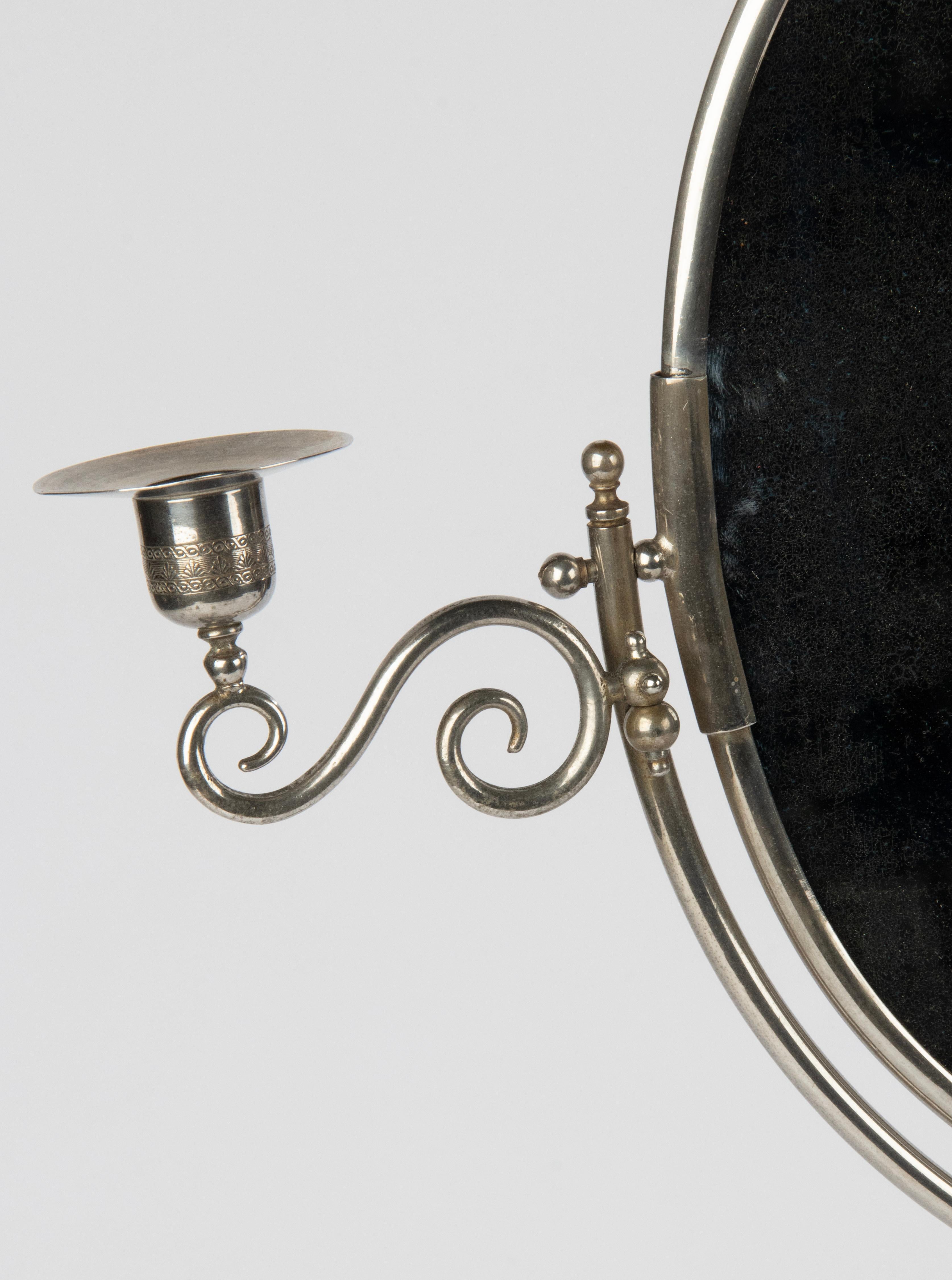 Début du 20ème siècle Table vanité miroir chromé Chandeliers en vente 4