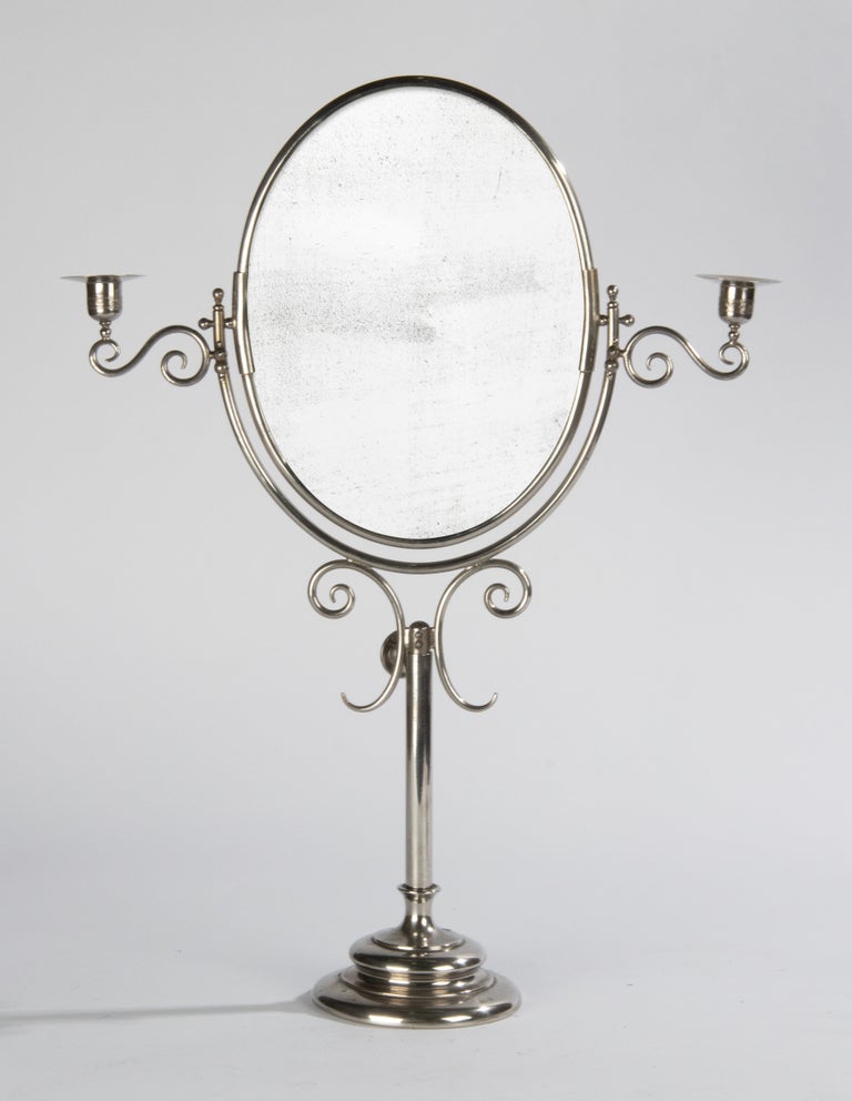 Miroir Ovale Vintage Style Européen Pour Coiffeuse Ou Table - Doré, En ABS Et Verre, Dimensions Sur Image