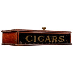 Boîte à cigares du début du 20e siècle avec lettrage en feuille de ROG