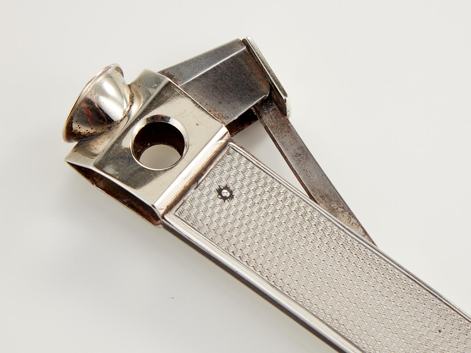 Early 20th Century Cigar Cutter with Silver Mounts London 1913 For Sale 2