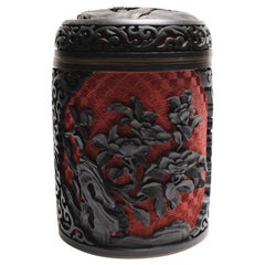Early 20th Century Cinnabar Chinese Covered Jar