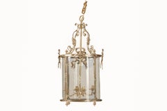 Early 20th century circular brass hall lantern