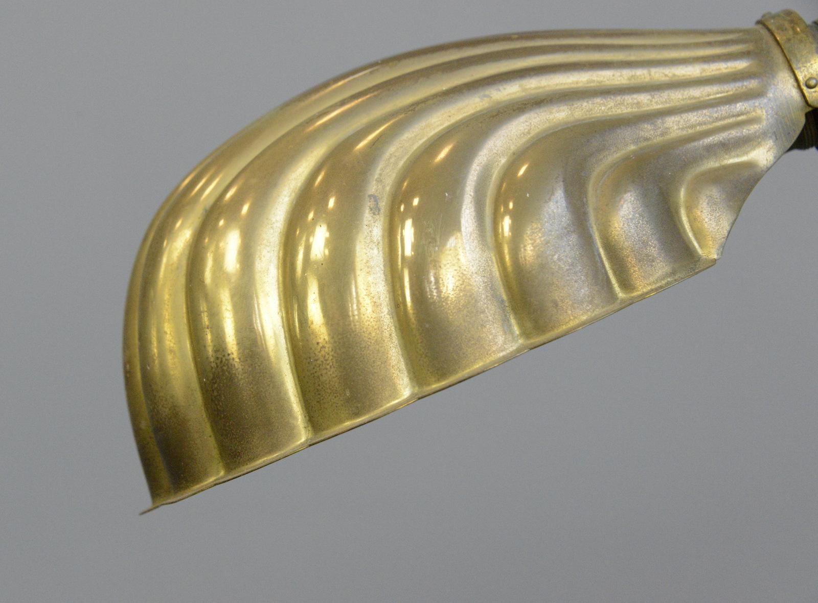 Brass Early 20th Century Clam Shell Desk Lamp, circa 1910