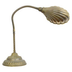 Antique Early 20th Century Clam Shell Desk Lamp, circa 1910