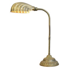 Antique Early 20th Century Clam Shell Desk Lamp, circa 1910