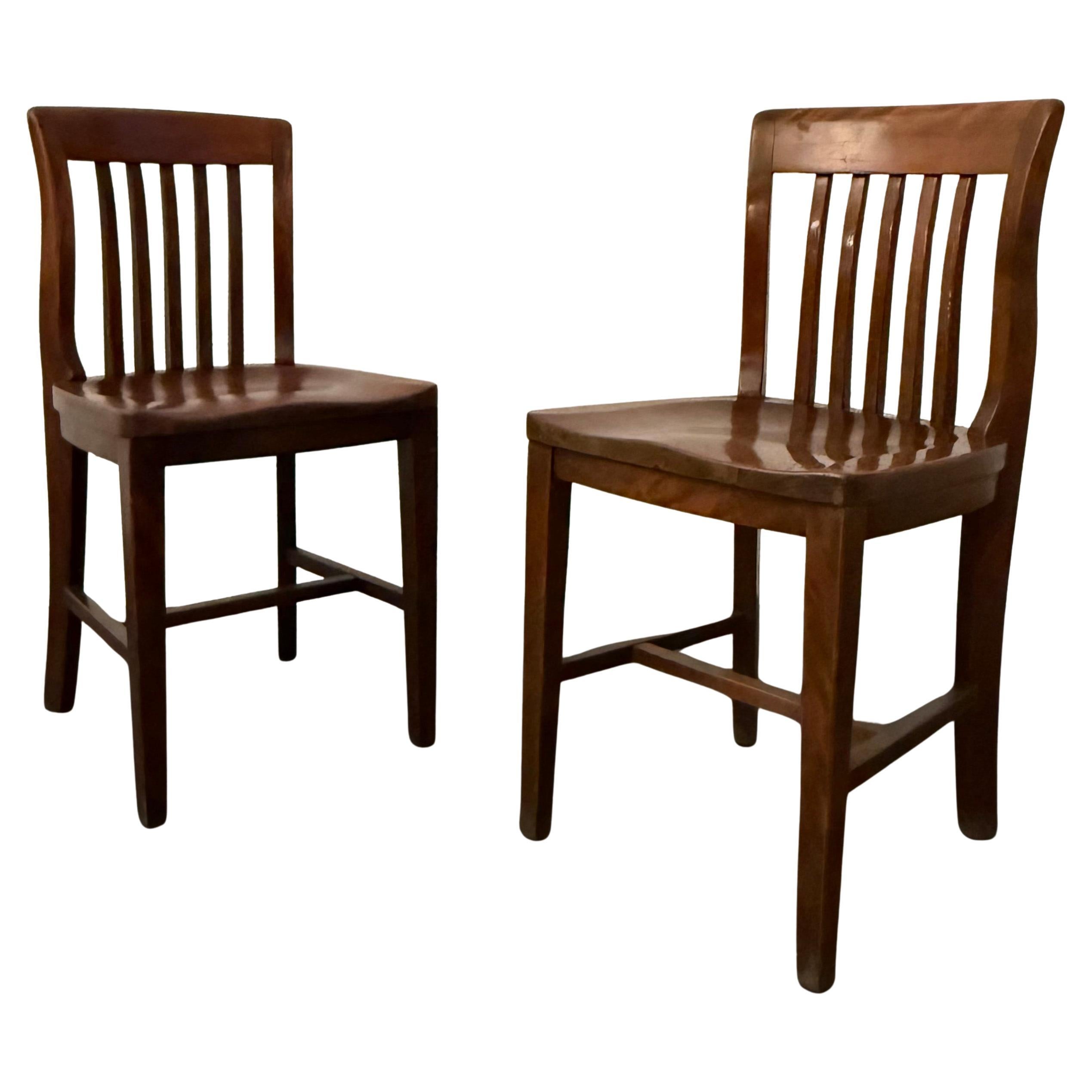 Early 20th Century Clark & Gibby Walnut Library Desk Chairs