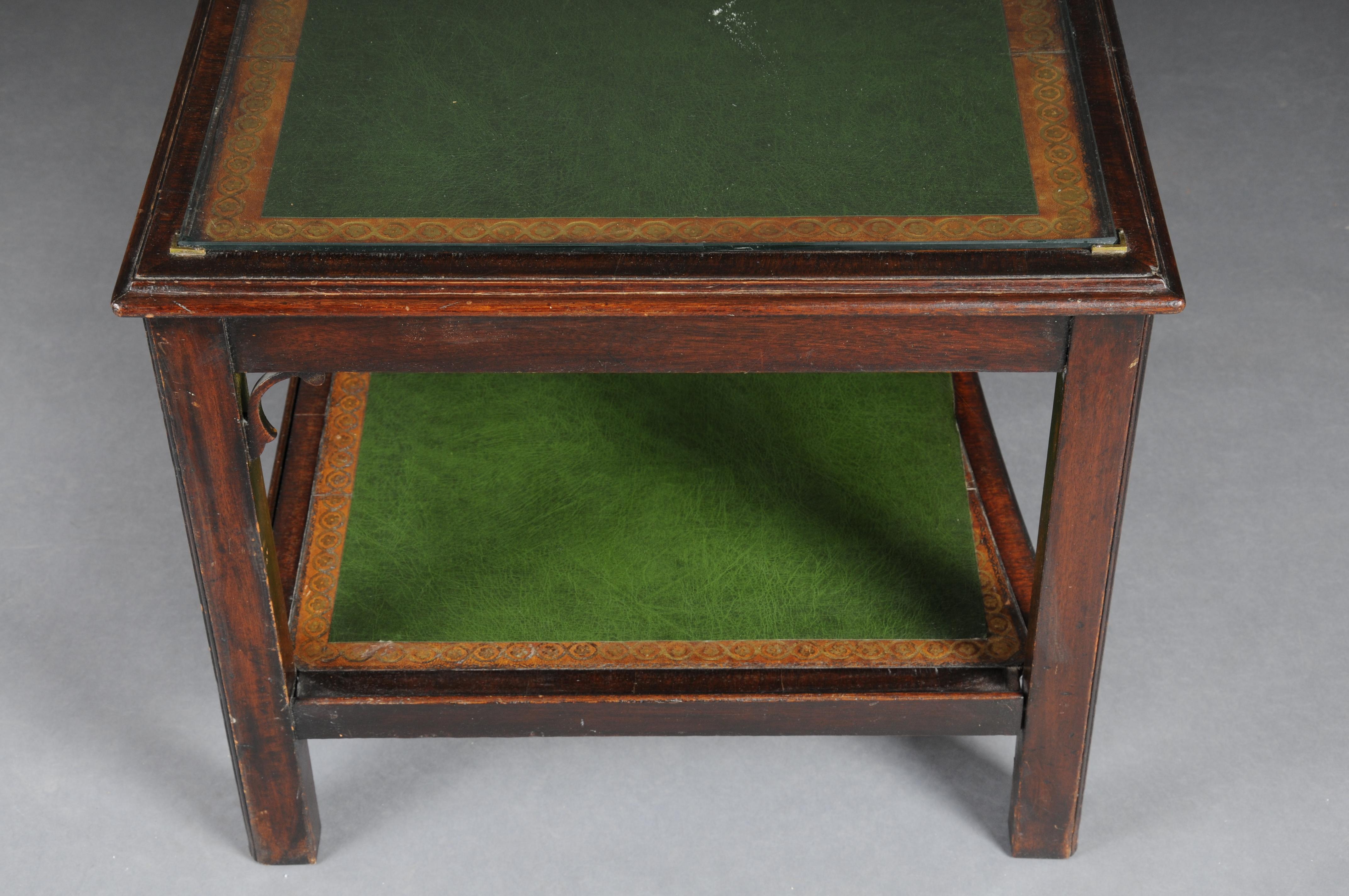 early 20th Century Classicist English Coffee Table Leather Top For Sale 11