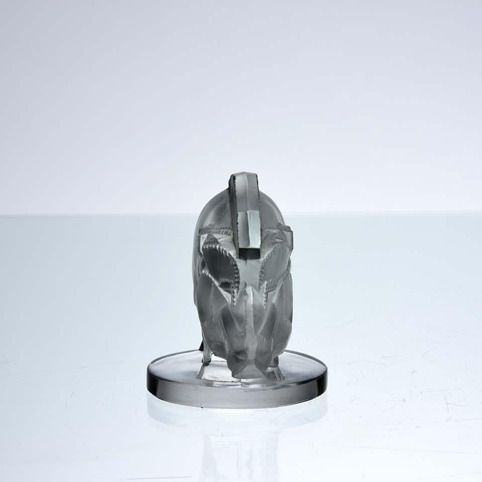 Art Deco Early-20th Century Clear Glass Car Mascot Entitled 