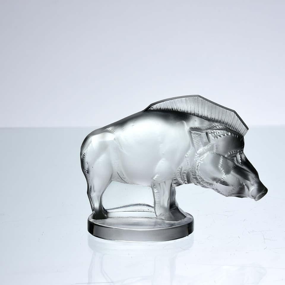 Molded Early-20th Century Clear Glass Car Mascot Entitled 