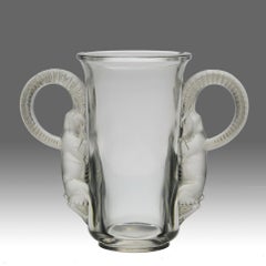 Early 20th Century Art Deco Clear Glass "Thibet Vase" by René Lalique
