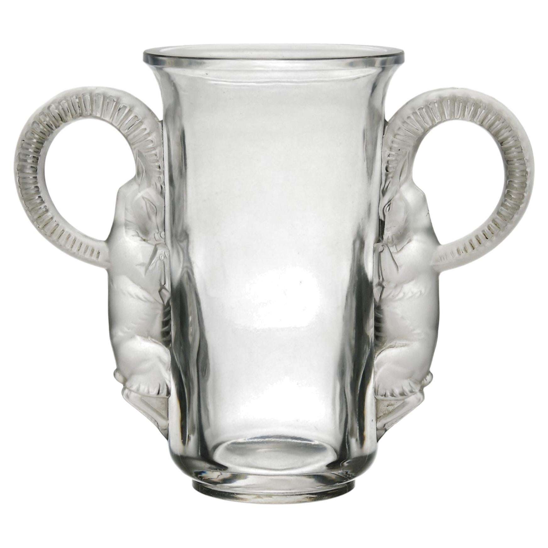 Early 20th Century Art Deco Clear Glass "Thibet Vase" by René Lalique