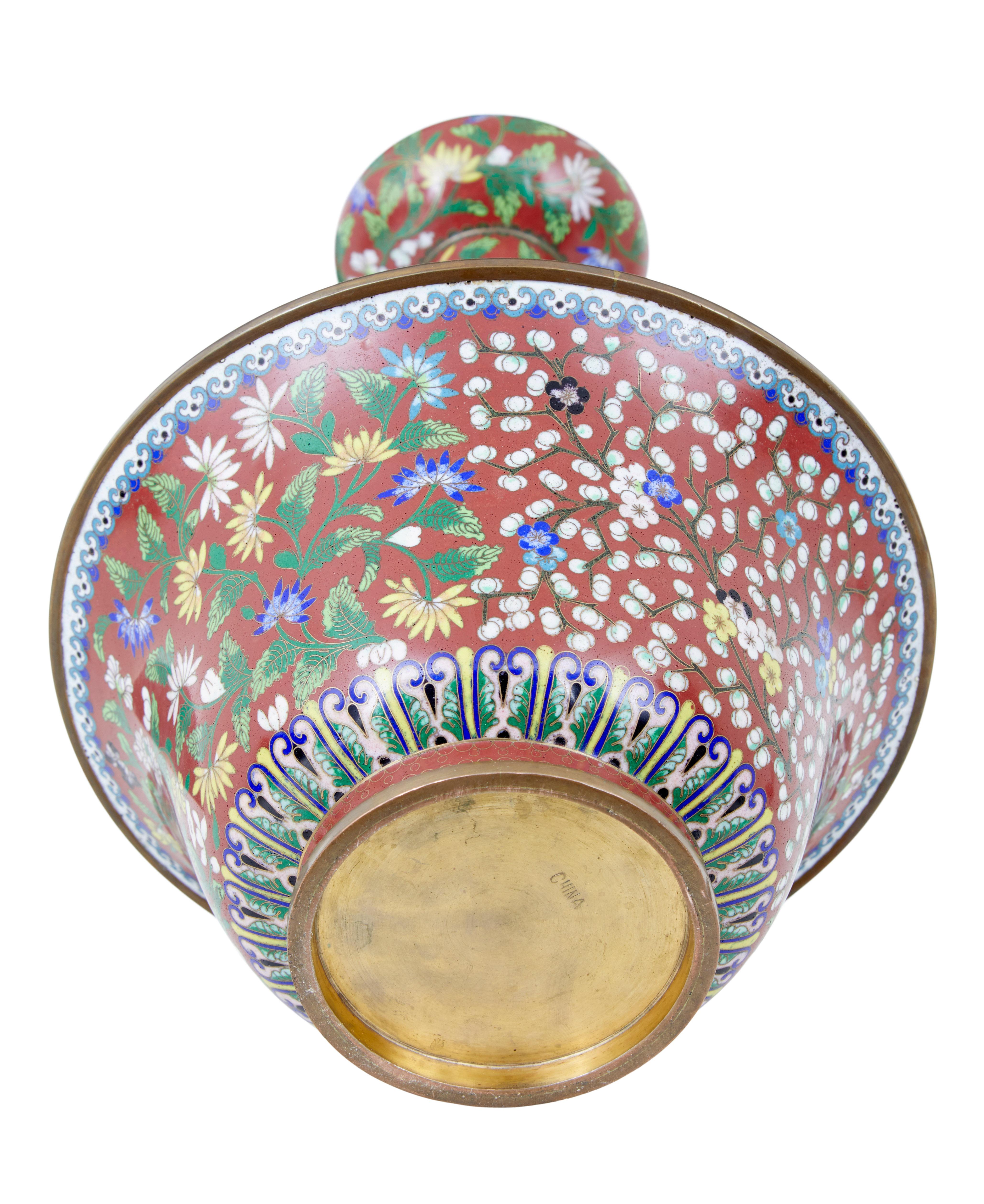 Chinese Export Early 20th Century Cloisonne Enamel Vase