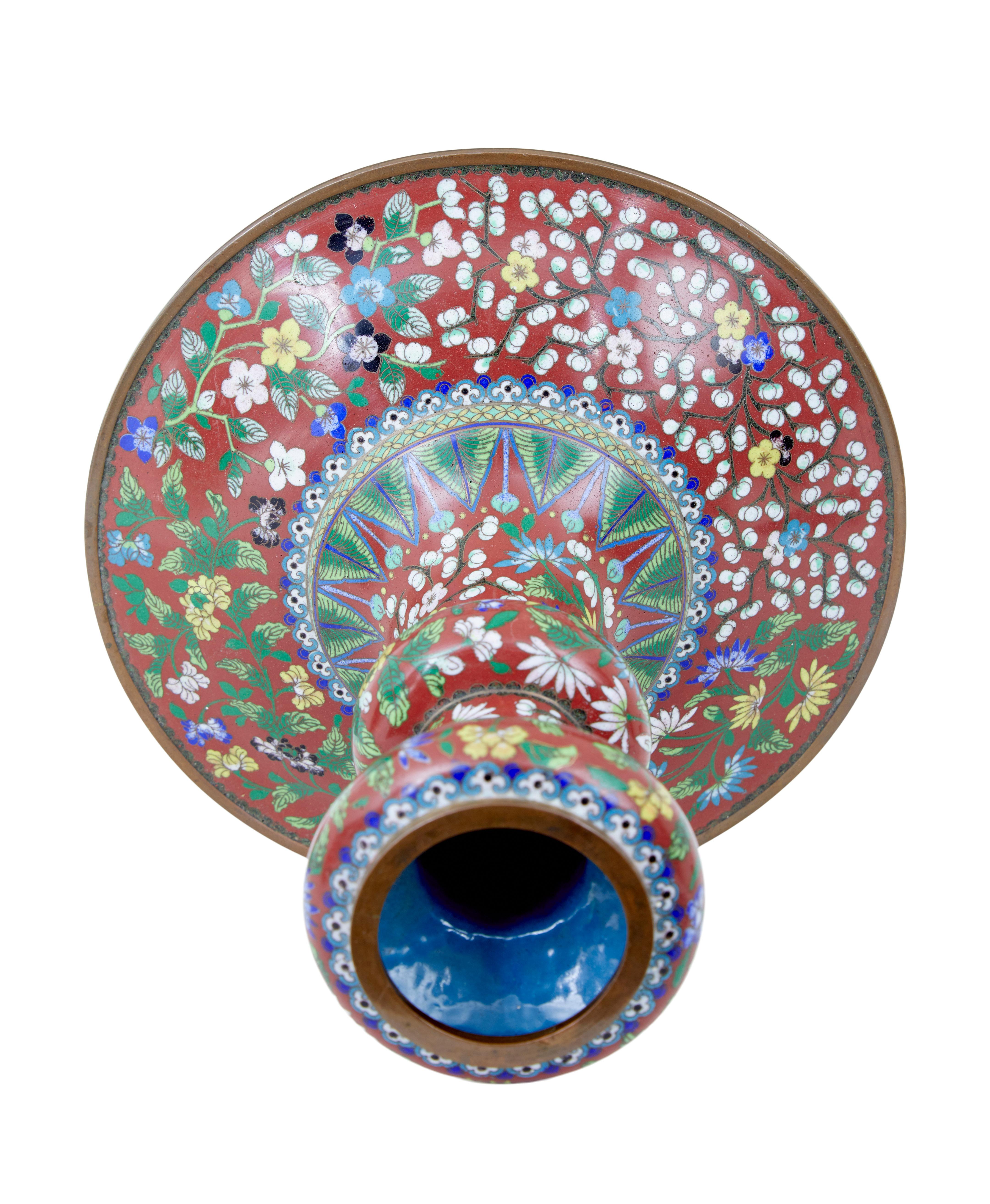 Chinese Early 20th Century Cloisonne Enamel Vase