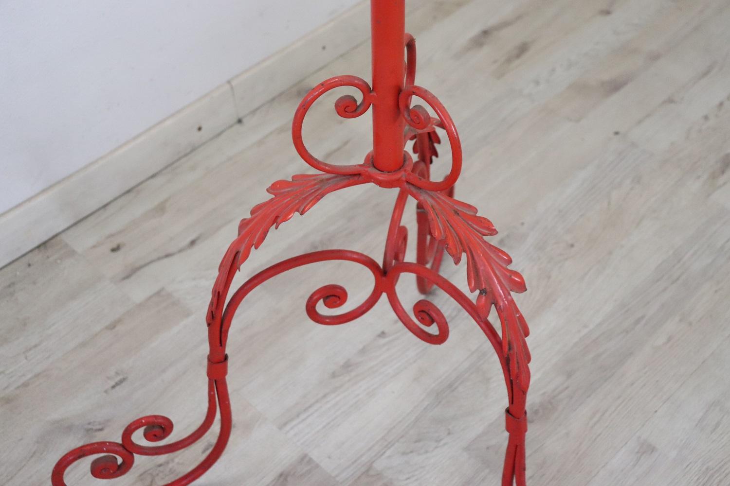 Italian Early 20th Century Clothes Hangers in Red Lacquered Iron For Sale