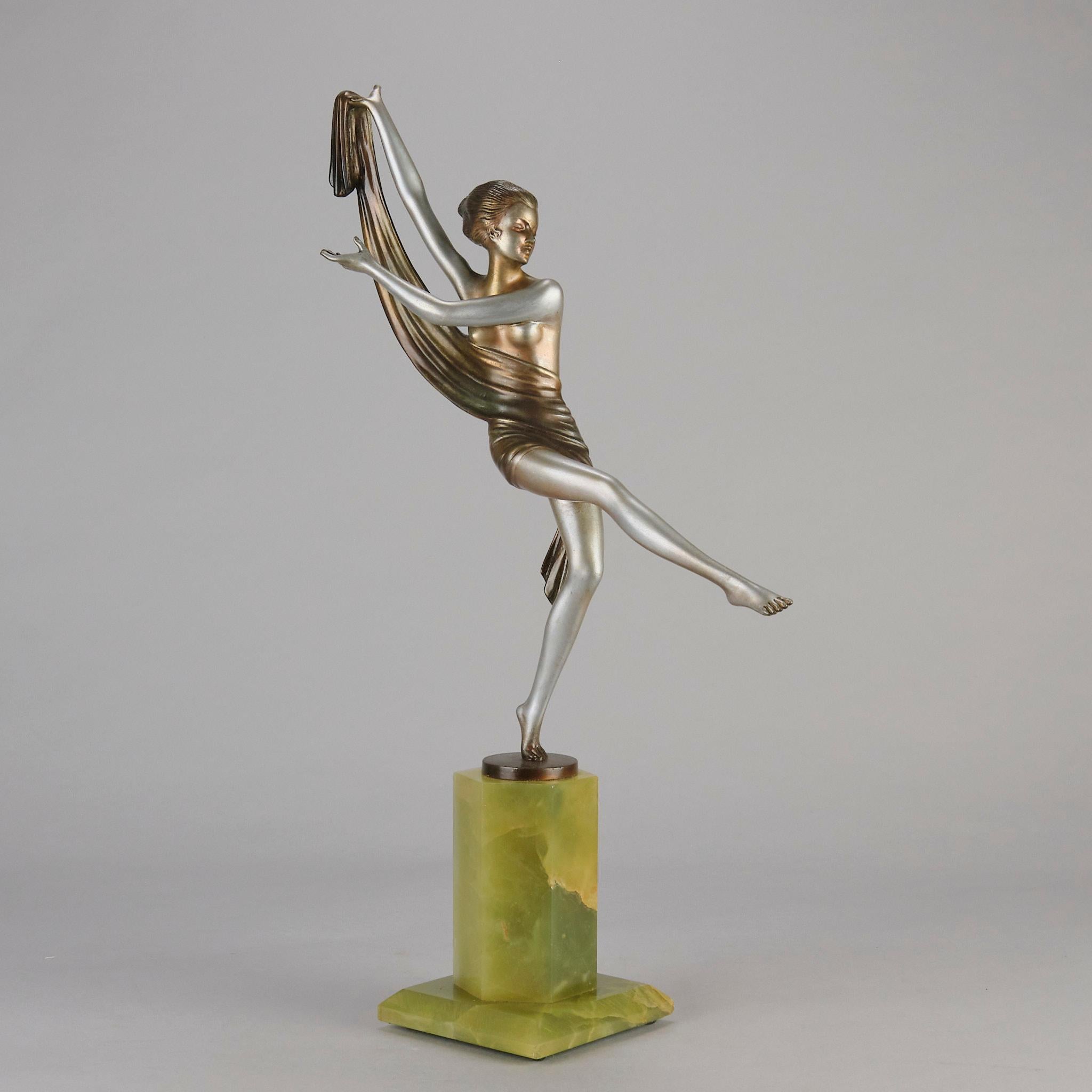 Early 20th Century Cold-Painted Art Deco Bronze entitled 