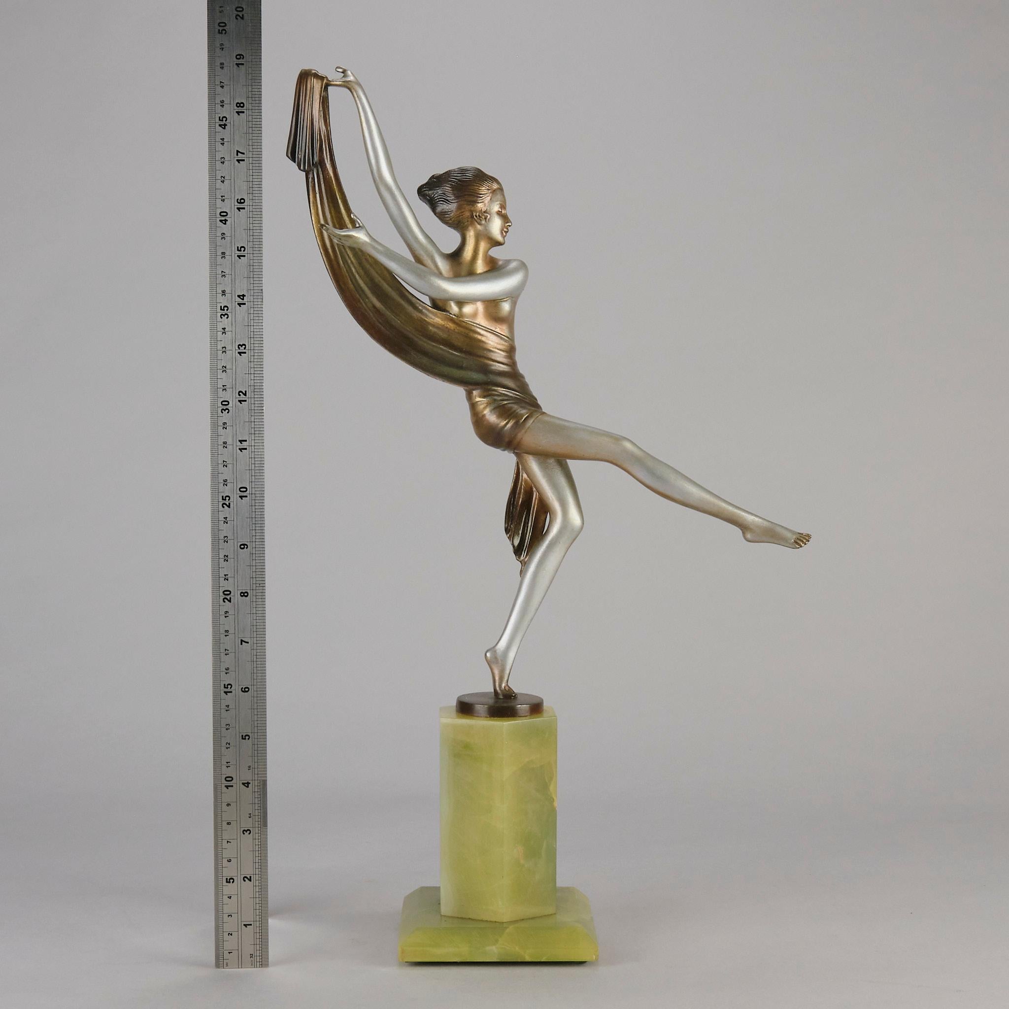 Early 20th Century Cold-Painted Art Deco Bronze entitled 