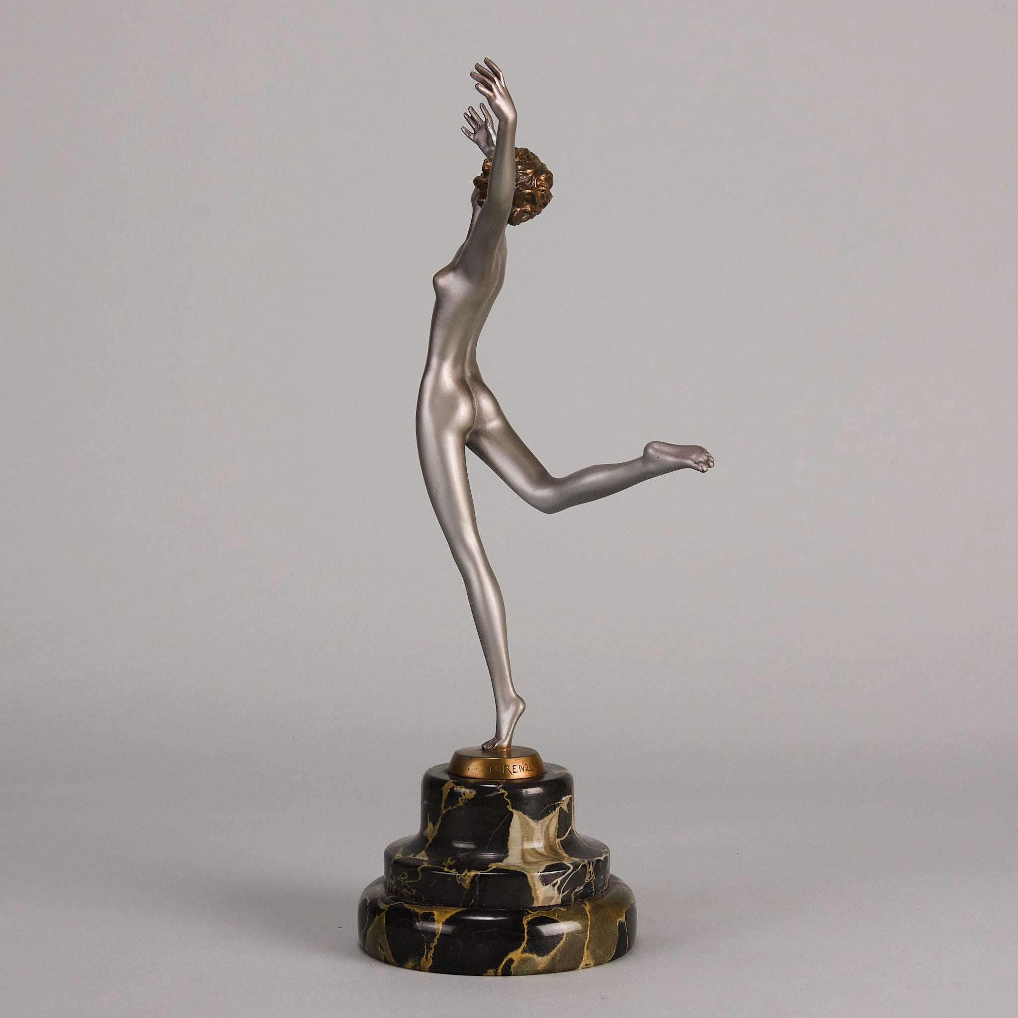Early 20th Century Cold-Painted Austrian Bronze entitled Louise by Josef Lorenzl For Sale 2