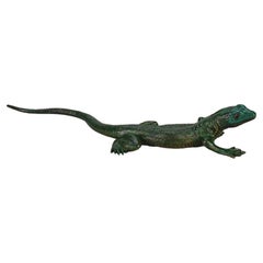 Cold-bemalte österreichische Bronze des frühen 20. Jahrhunderts „Lizard“ von Franz Bergman