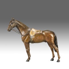 Early 20th Century Cold-Painted Austrian Bronze "Saddled Horse" by Franz Bergman