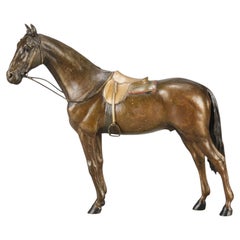Early 20th Century Cold-Painted Austrian Bronze "Saddled Horse" by Franz Bergman