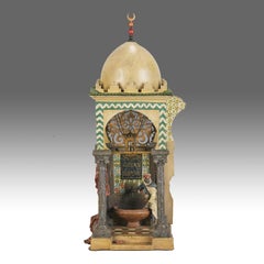 Early 20th Century Cold-Painted Bronze Bronze "Pagoda Lamp" by Franz Bergman