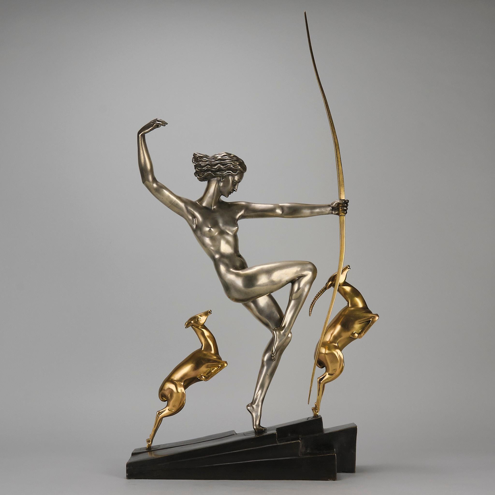 Art Déco Bronzo dipinto a freddo dei primi del Novecento 